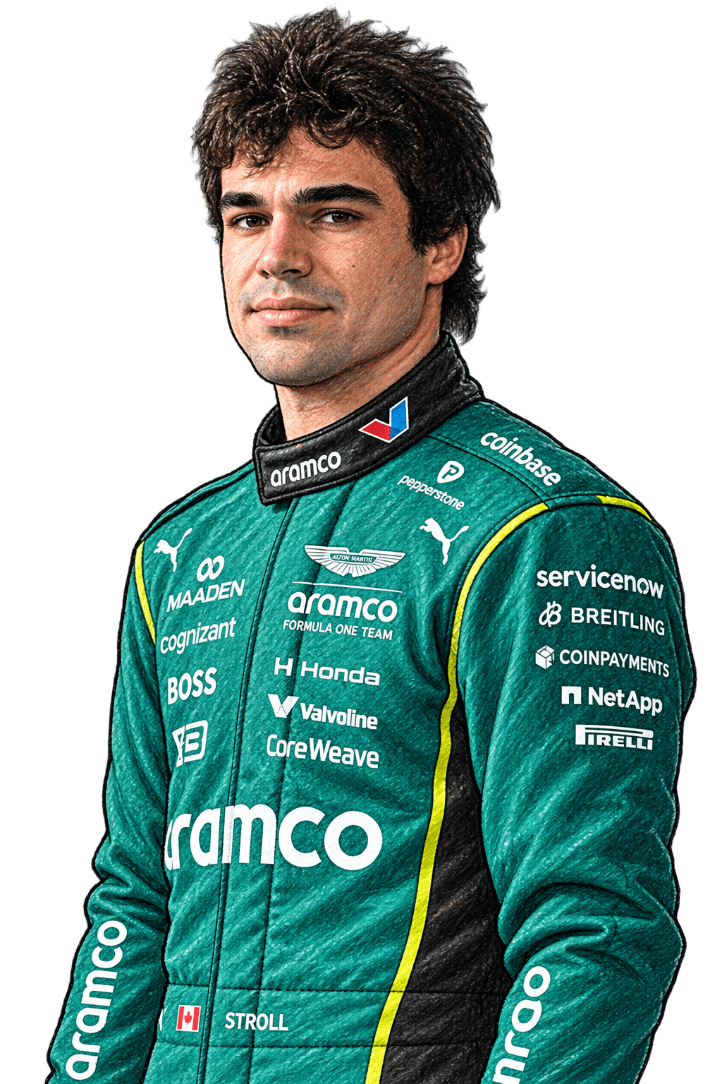 Illustrated portrait of Lance Stroll