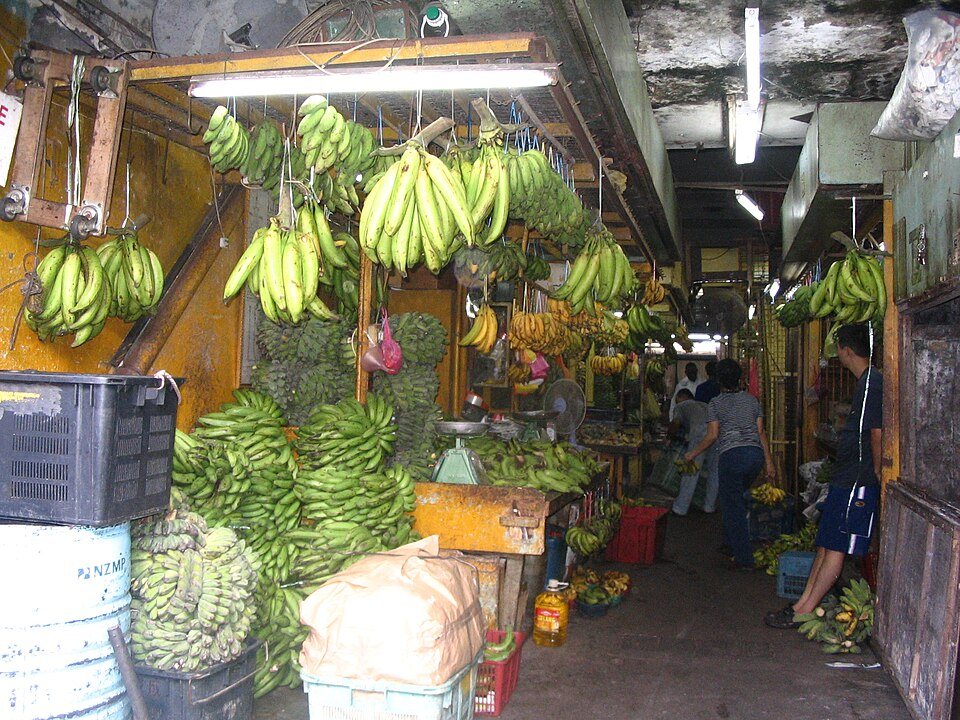 Bananas displayed at Chow Kit Market.