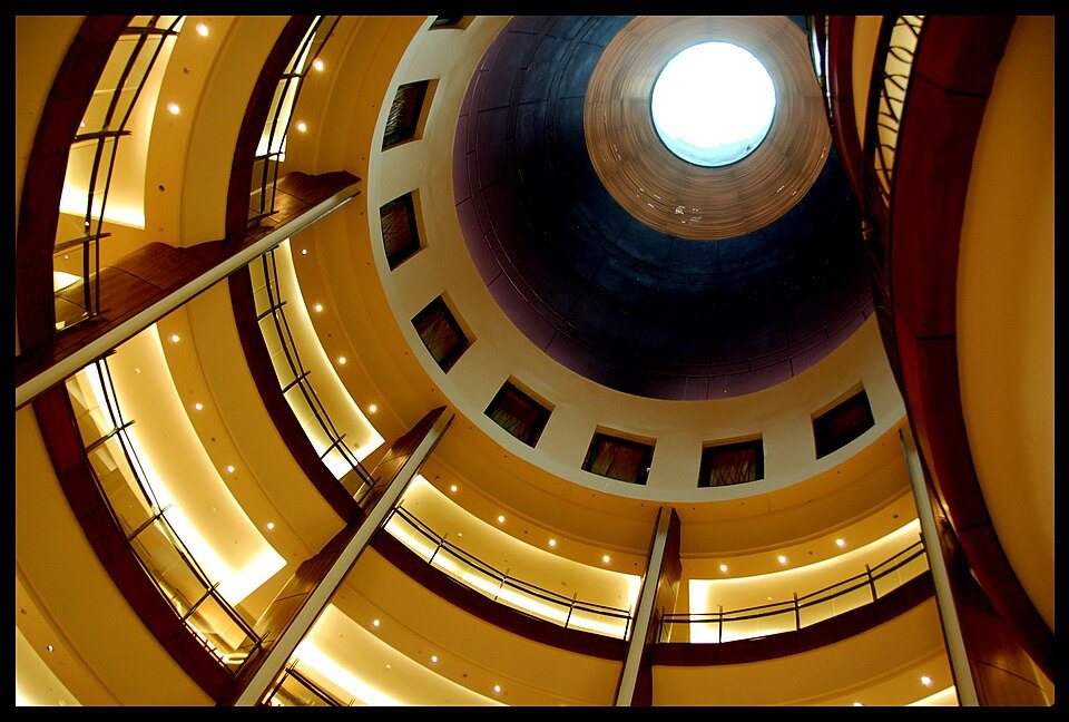 The dome above an atrium inside The Gardens Mall; archive photograph.