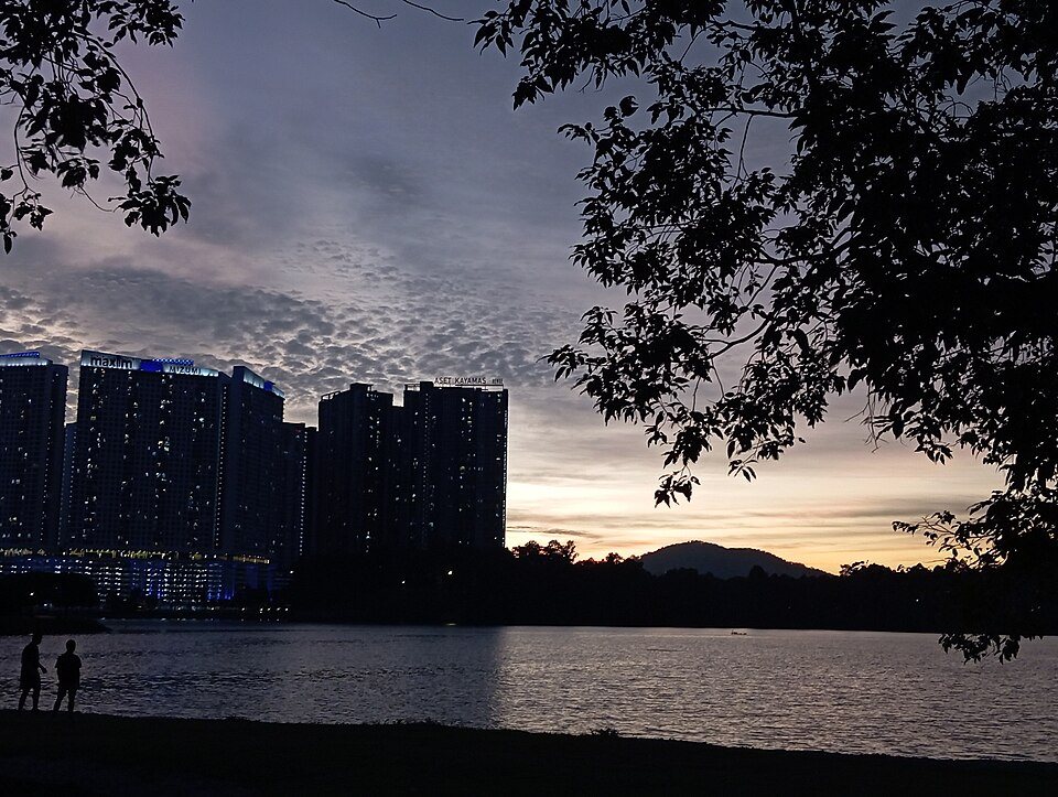 The lake and parkland at Kepong Metropolitan Park.