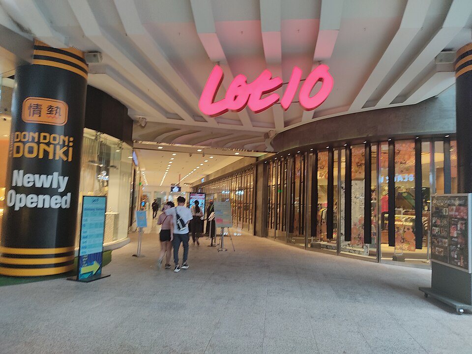 The entrance to Lot 10 shopping centre in Bukit Bintang.