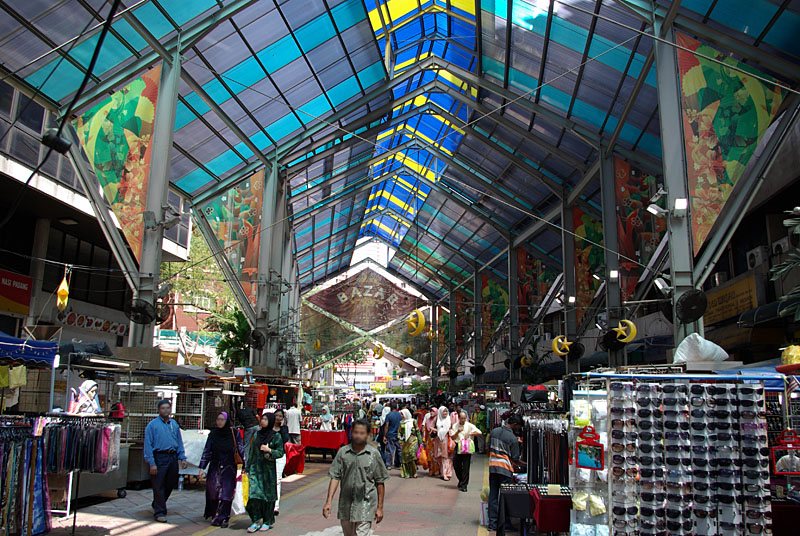 The colourful Jalan Masjid India shopping district.