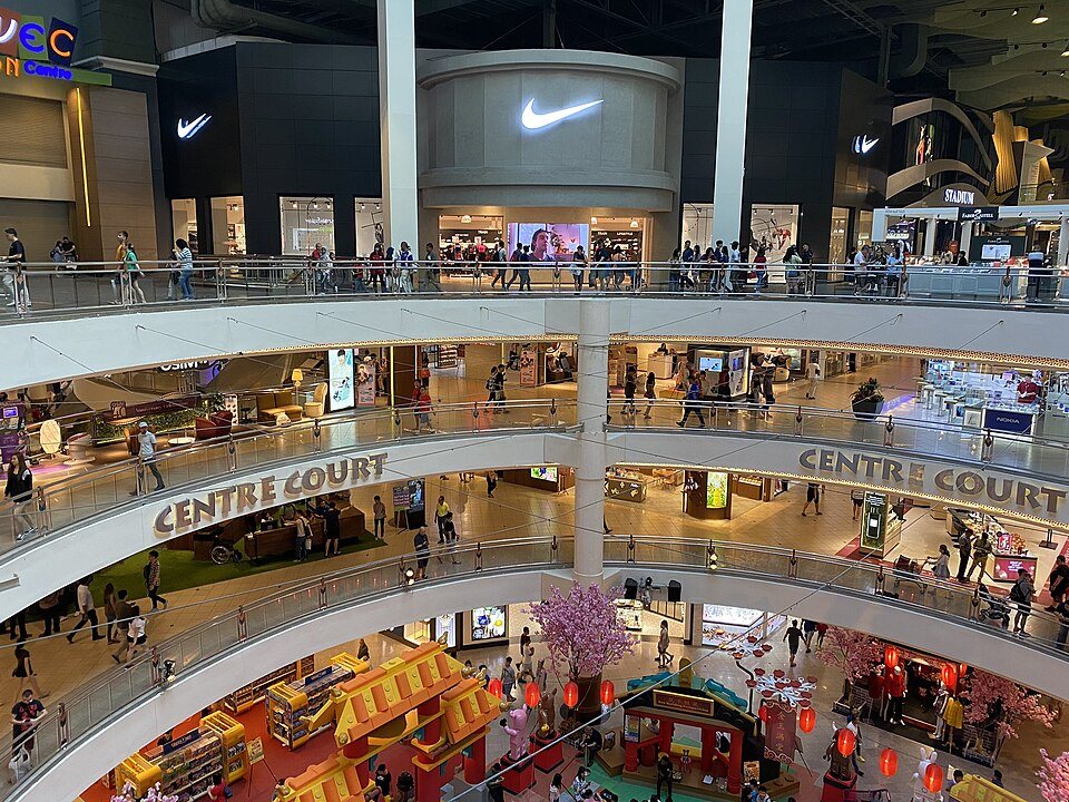 The shopping galleries inside Mid Valley Megamall.