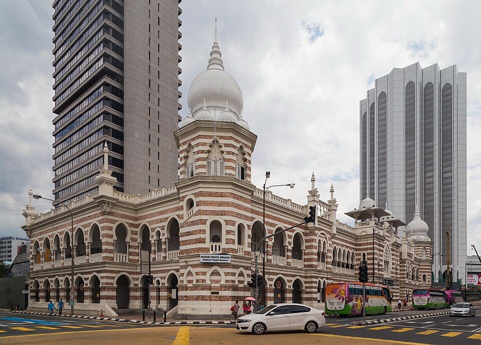 The National Textile Museum’s striped brickwork and domed roof.