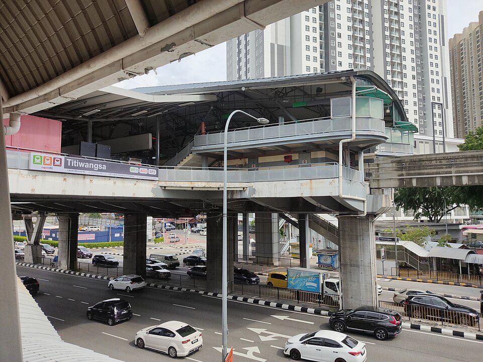 Titiwangsa Monorail station at the rail interchange.