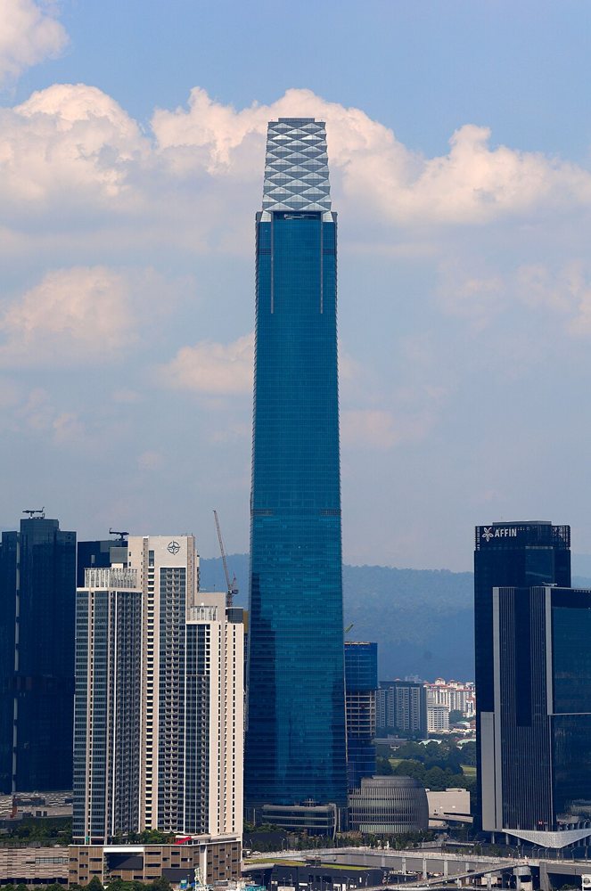 The Exchange 106 and its geometric crown, photographed in October 2024.