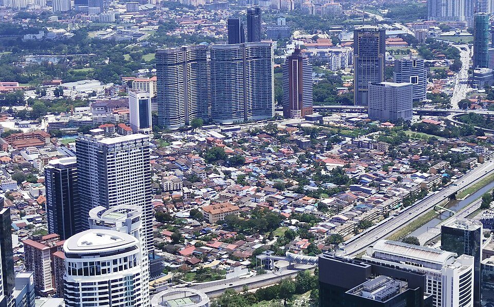 Kampung Baru’s low-rise neighbourhood seen from KL Tower.