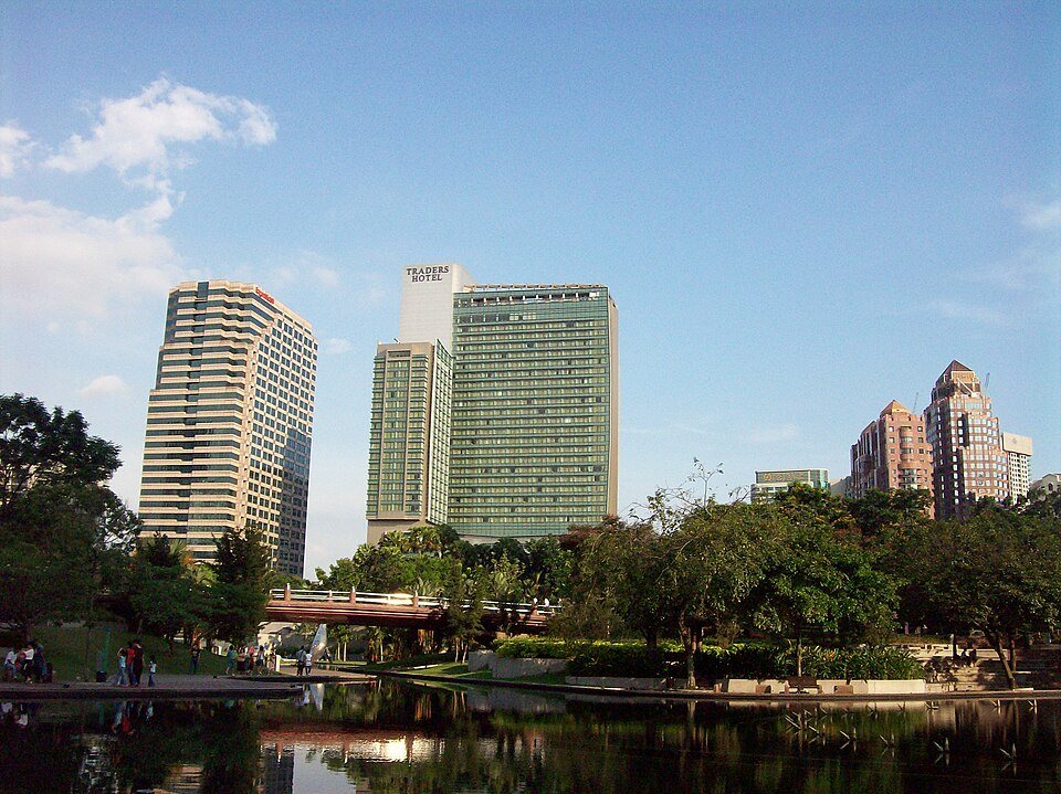 Water and greenery in KLCC Park.