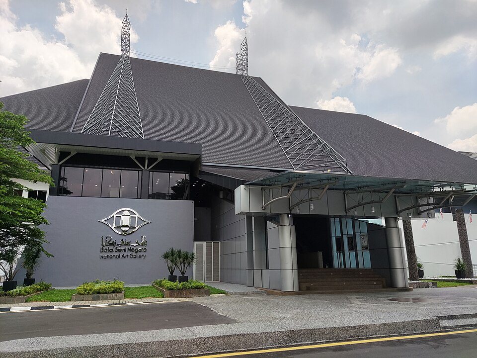 The layered roof and entrance of the National Art Gallery, Balai Seni Negara.